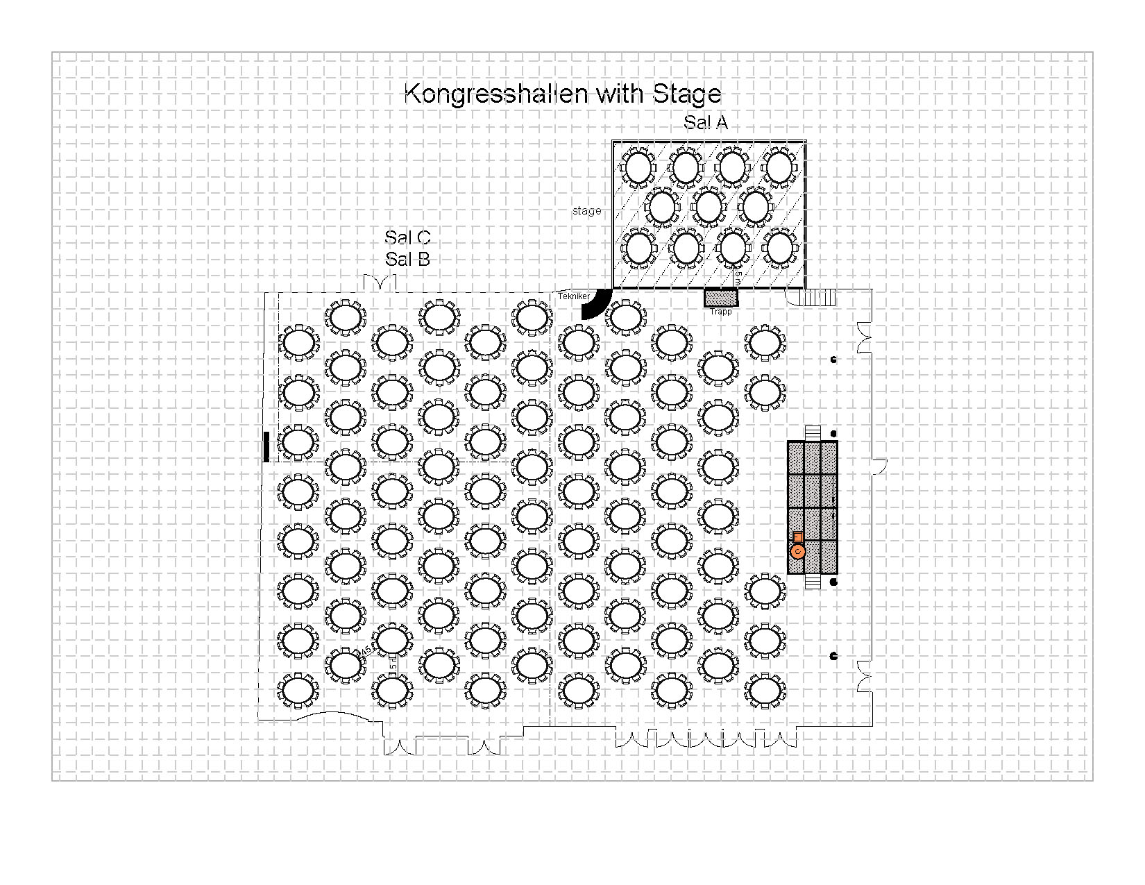 Bankett runde bord 950 plasser