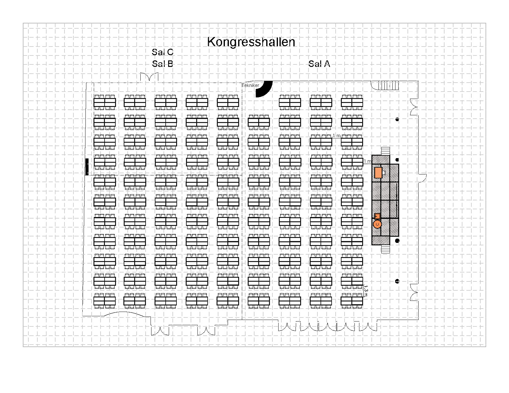 Gruppebord à 8, 784 plasser