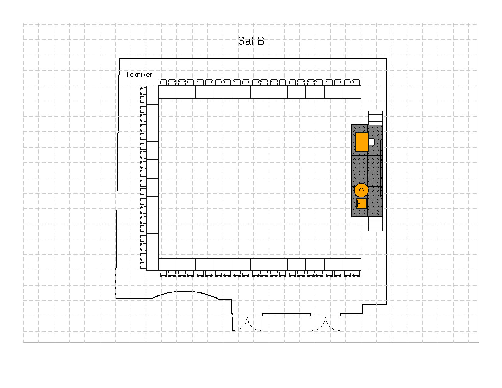 U- bord, 64 plasser